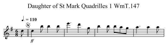 Daughter of St Mark Quadrilles 1 WmT.147 - staff notation