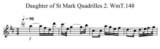 Daughter of St Mark Quadrilles 2. WmT.148 - staff notation