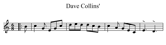 Dave Collins' - staff notation