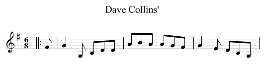 Dave Collins' - staff notation
