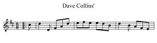 Dave Collins' - staff notation
