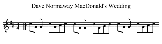 Dave Normaway MacDonald's Wedding - staff notation