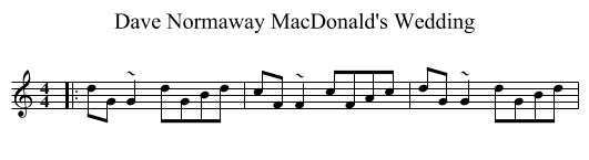 Dave Normaway MacDonald's Wedding - staff notation