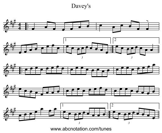 Davey's - staff notation