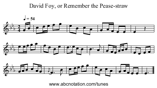 David Foy, or Remember the Pease-straw - staff notation