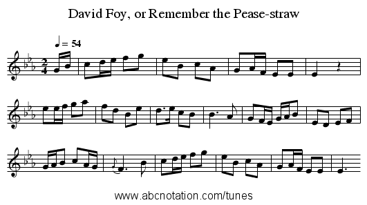David Foy, or Remember the Pease-straw - staff notation