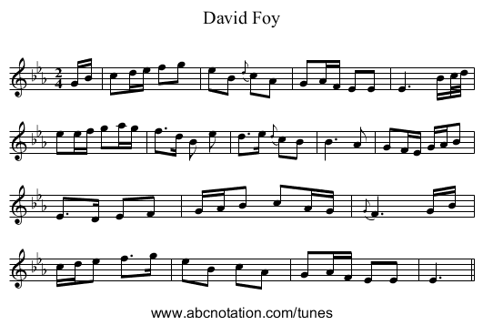 David Foy - staff notation