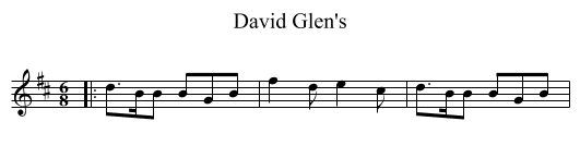 David Glen's - staff notation