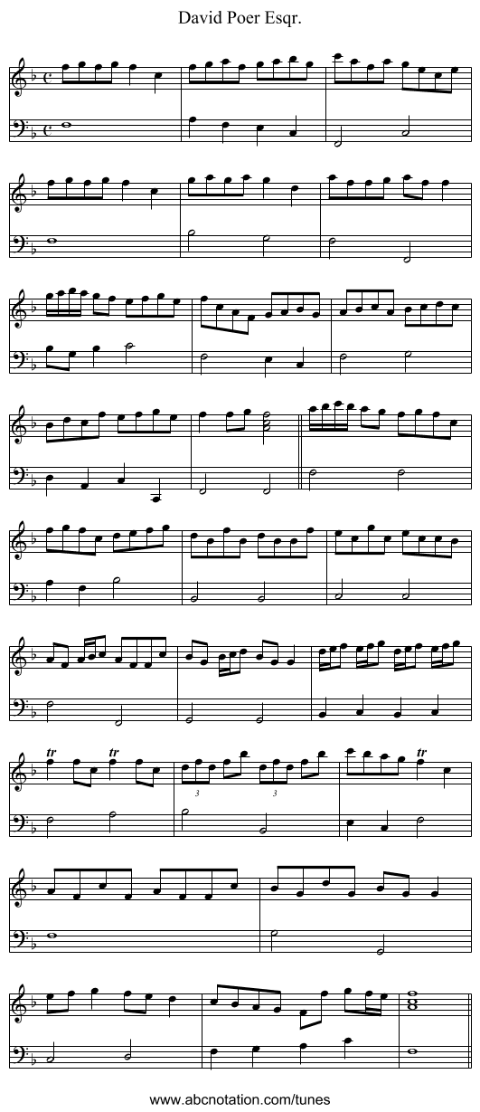 David Poer Esqr. - staff notation
