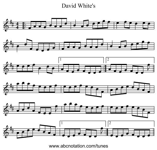 David White's - staff notation