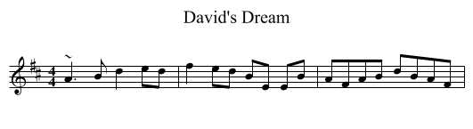 David's Dream - staff notation