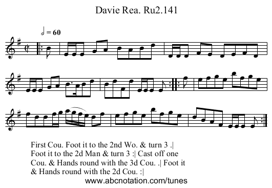 Davie Rea. Ru2.141 - staff notation