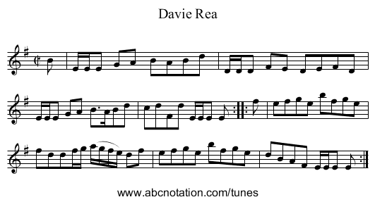 Davie Rea - staff notation