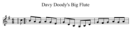 Davy Doody's Big Flute - staff notation