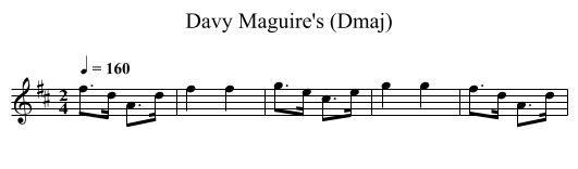Davy Maguire's (Dmaj) - staff notation