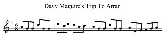 Davy Maguire's Trip To Arran - staff notation