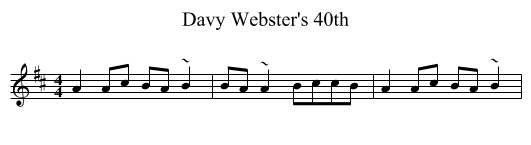 Davy Webster's 40th - staff notation