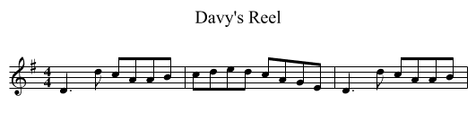 Davy's Reel - staff notation