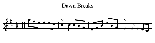 Dawn Breaks - staff notation