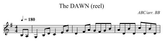 DAWN (reel), The - staff notation