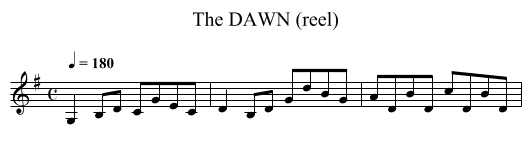 DAWN (reel), The - staff notation