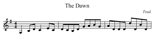 Dawn, The  - staff notation