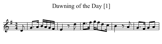 Dawning of the Day [1] - staff notation