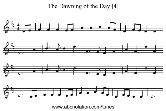 Dawning of the Day [4], The - staff notation
