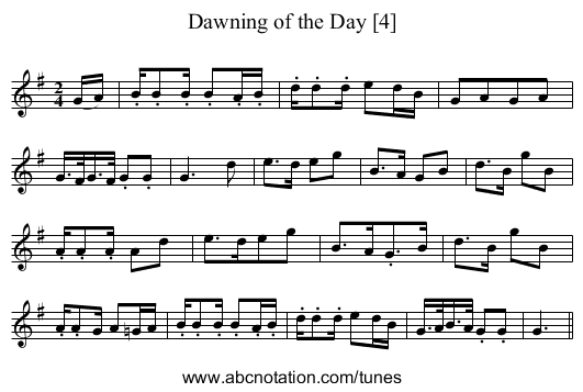 Dawning of the Day [4] - staff notation