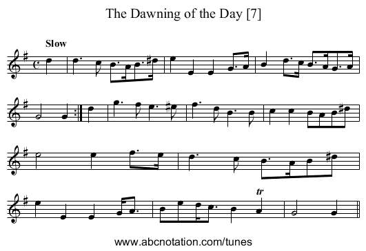Dawning of the Day [7], The - staff notation