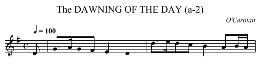 DAWNING OF THE DAY (a-2), The - staff notation