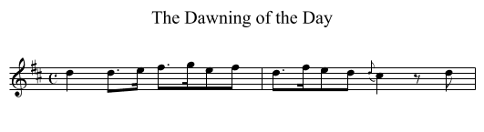Dawning of the Day, The  - staff notation