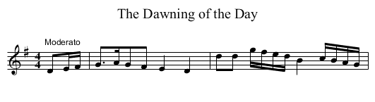 Dawning of the Day, The - staff notation