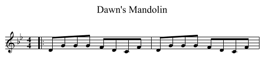 Dawn's Mandolin - staff notation