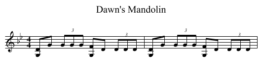 Dawn's Mandolin - staff notation