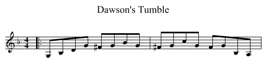 Dawson's Tumble - staff notation