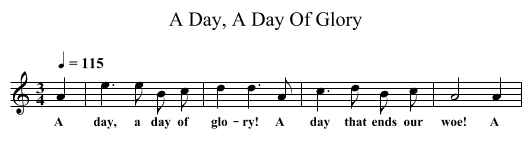 Day, A Day Of Glory, A  - staff notation