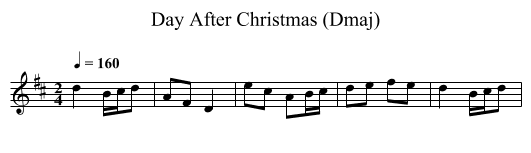 Day After Christmas (Dmaj) - staff notation
