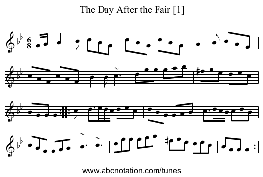 Day After the Fair [1], The - staff notation