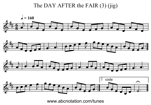 DAY AFTER the FAIR (3) (jig), The - staff notation