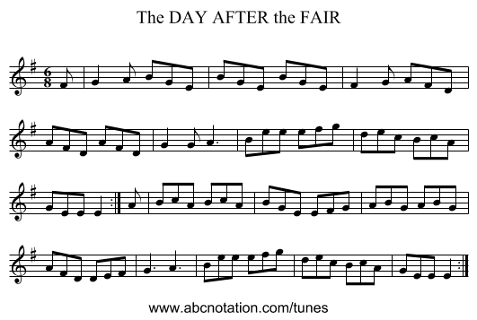 DAY AFTER the FAIR, The - staff notation