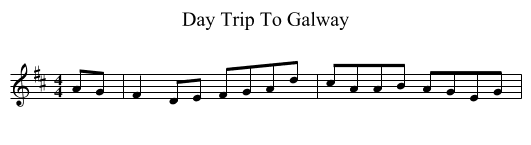 Day Trip To Galway - staff notation
