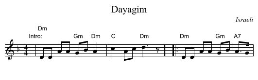 Dayagim - staff notation