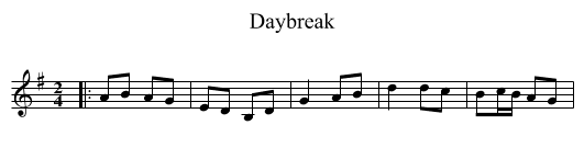 Daybreak - staff notation
