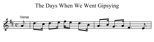 Days When We Went Gipsying, The  - staff notation