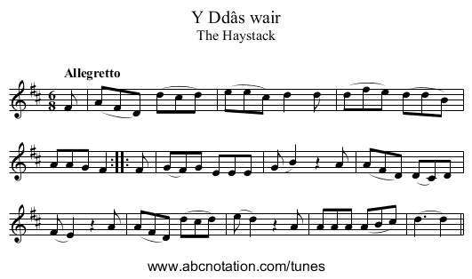Ddâs wair, Y - staff notation