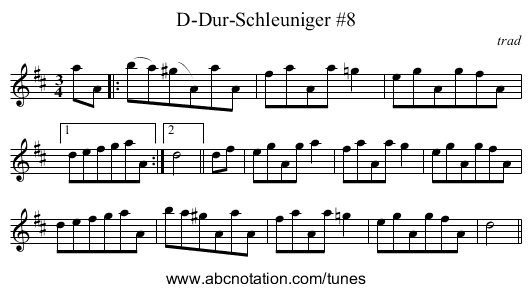 D-Dur-Schleuniger #8 - staff notation