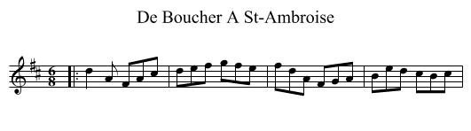 De Boucher A St-Ambroise - staff notation