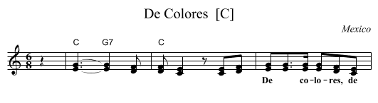 De Colores  [C] - staff notation