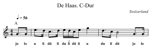De Haas. C-Dur - staff notation